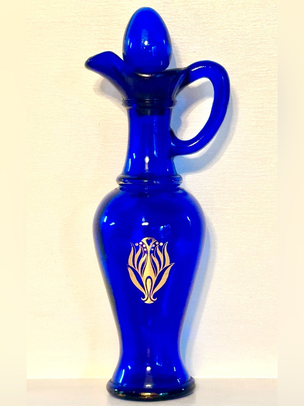 Vintage Avon Cobalt Blue Glass Decanter 70s